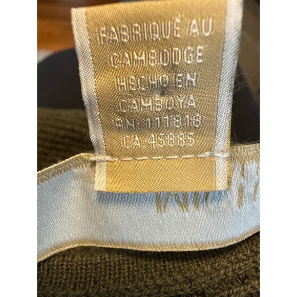 Michael Michael Kors Womens Olive Green Waffle Knit Button Side Tunic Sweater L - Picture 7 of 7